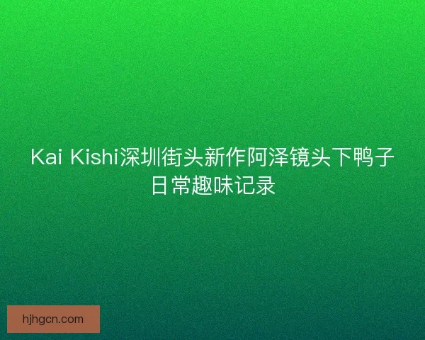 Kai Kishi深圳街头新作阿泽镜头下鸭子日常趣味记录